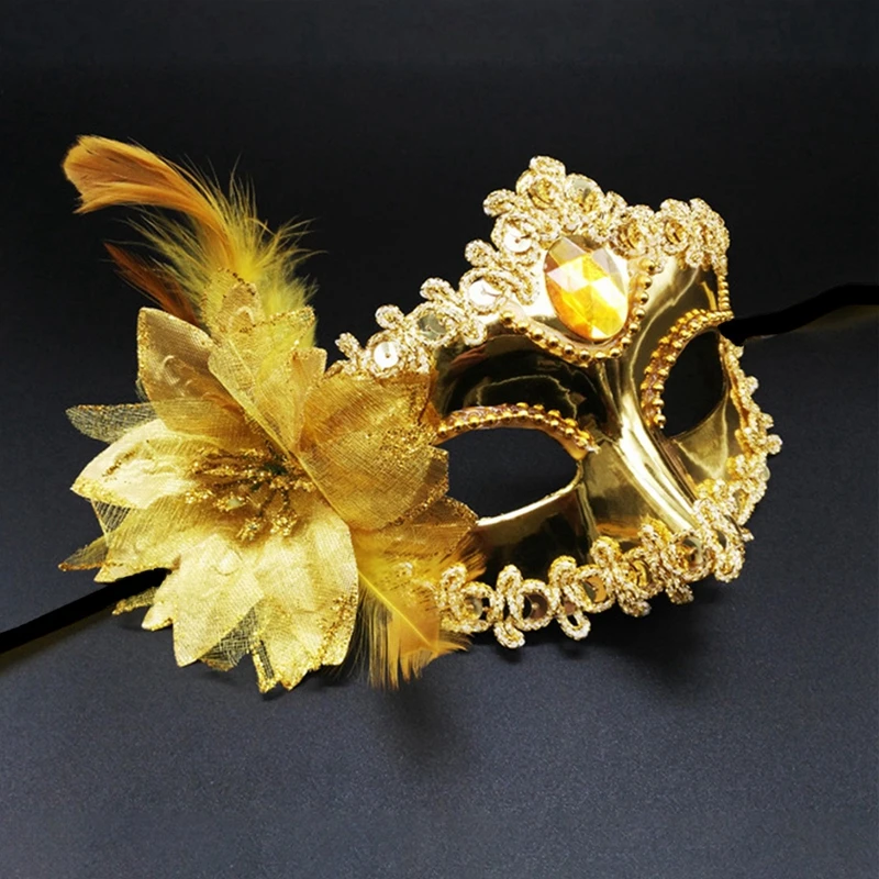 Tanečná párty diamant benátska maska ​​perie kvet Svadobný karneval Performance Performance Sexy Lady Mask Masquerade vianočné halloween