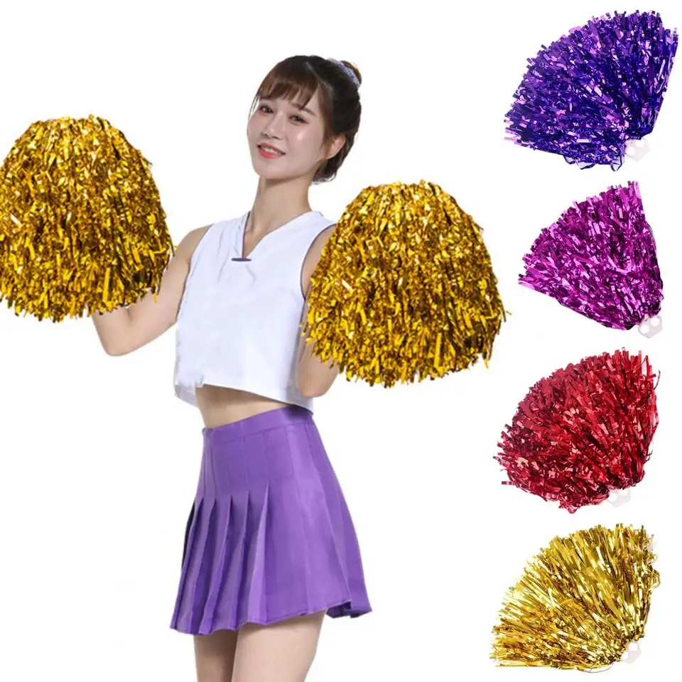 Tanečné pompoms rovná stopka typu Fluffy Pet Double Pass roztlieskavačky ručné kvetinové dekorácie pre futbal