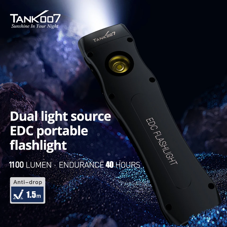 Tank007 Nabíjateľný super silný magnetický pochodňový prenosný lampášový vodotesný vodotesný pre vonkajšie dobrodružné turistické bicykle WF02