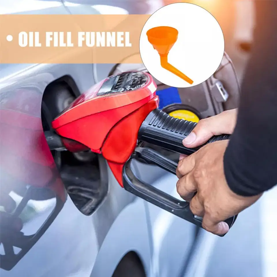 Tankancovanie automobilu Splash Guard Strešľovateľný hadicový motocykel benzíny Univerzálne náradie Funnels Oil FiLing V4W4