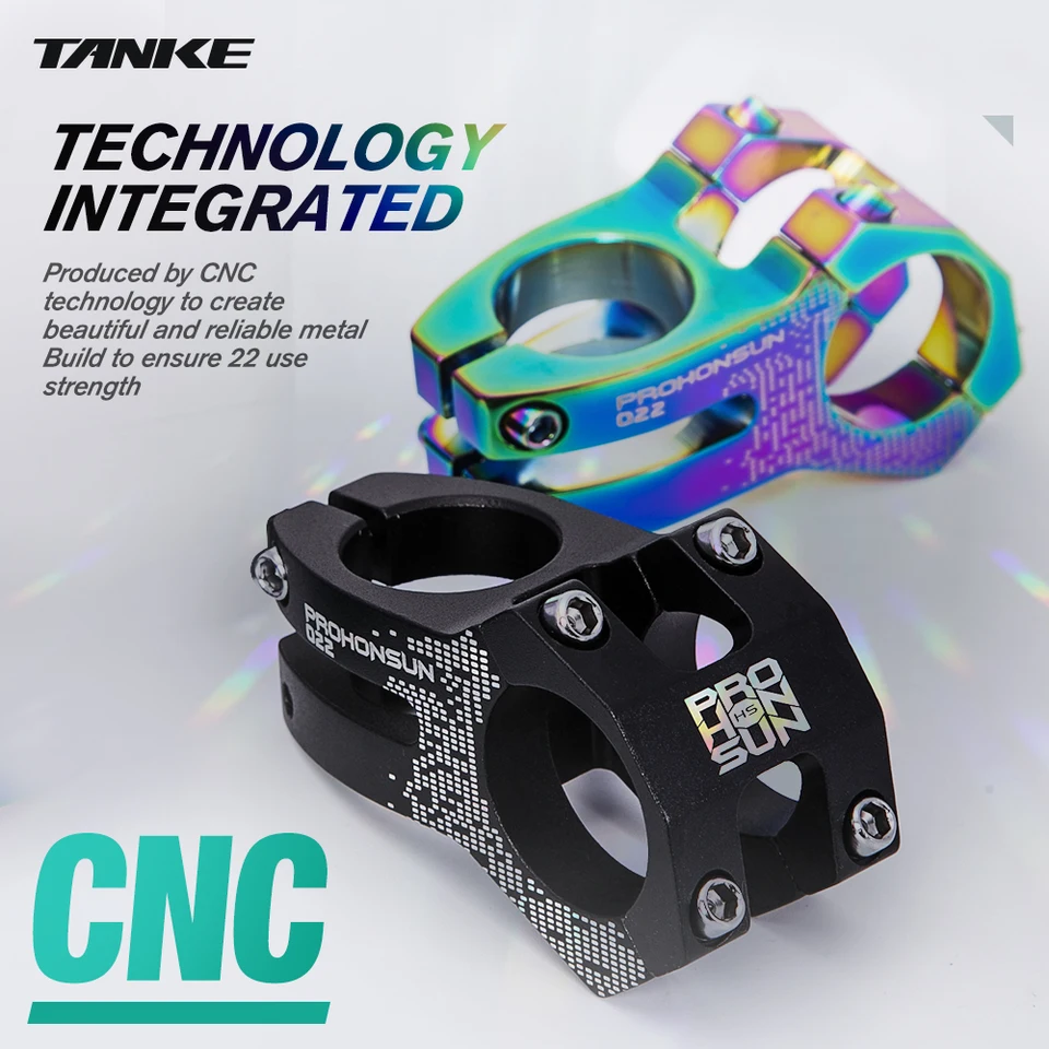 Tanke-MTB Cesta Bike STEM, CNC hliníkové zliatiny bicyklov, krátke krátke riadidlá, 022 XC, 25,4 mm, 28,6 mm, 31,8 mmk.