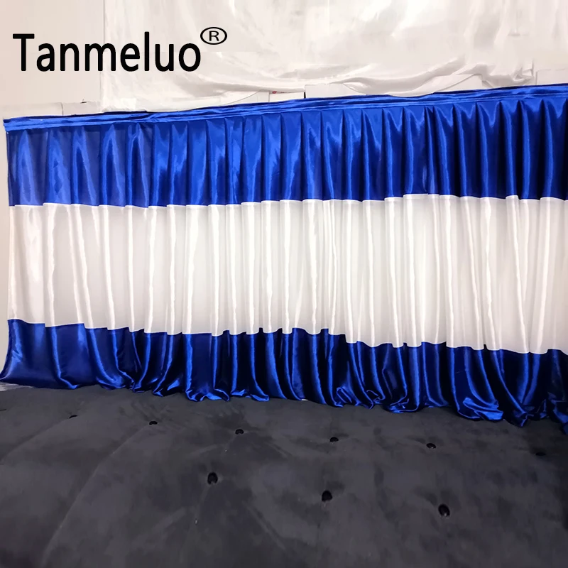 Tanmeluo ľadová hodvábna tkanina stolová sukňa pre narodeninovú oslavu Zmiešané 2 farby obrusový obrus obal svadobná banketová dekorácia