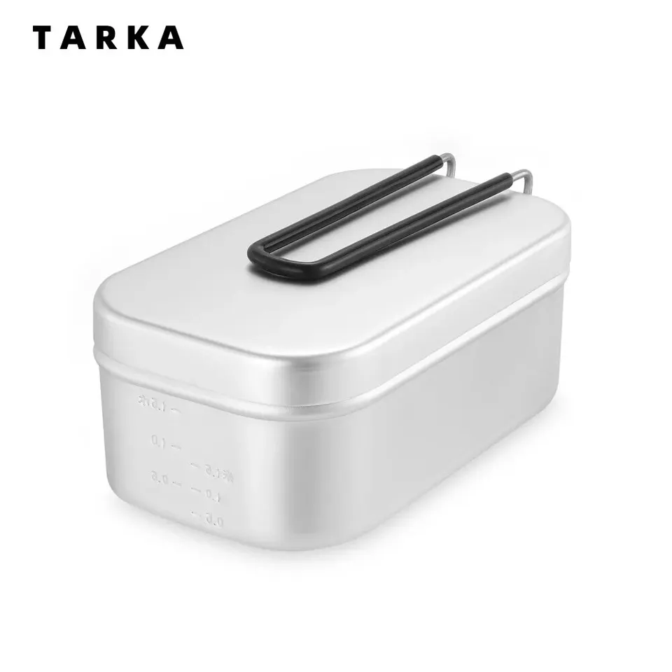 TARKA 800/1000 ml hliníkové obedové škatule Cestovné kempingové riady Tin outdoor piknik Turistické misky