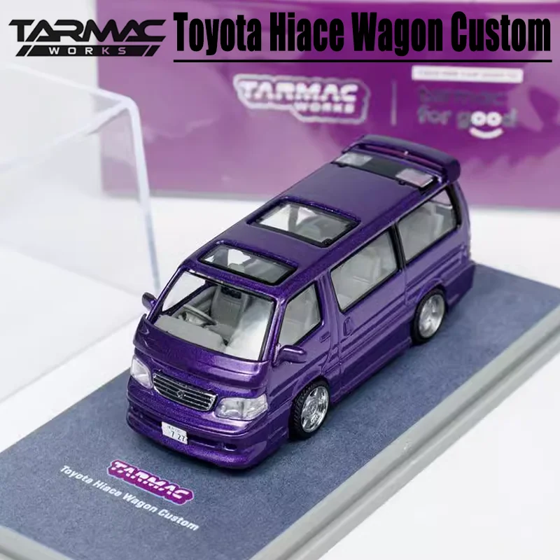 Tarmac Works 1/64 Toyota Hiace Wagon Custom zliatine hračky Motorové vozidlo Diecast Metal Model Darčeky