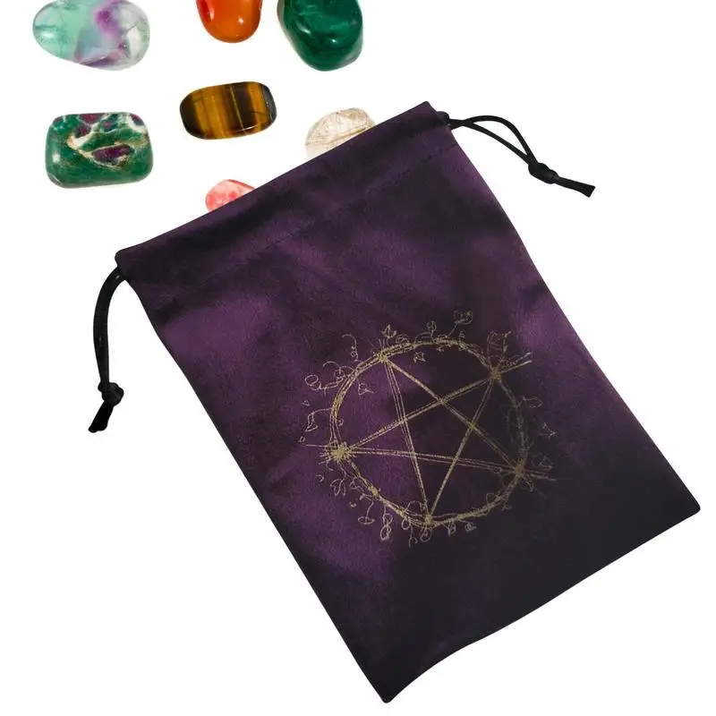 Tarot Bag Päťbodová hviezda Splave Splaching Velvet šperky vrecká Darčekové tašky Tarot Card Bag pre tarotové a oracové karty runy a šperky