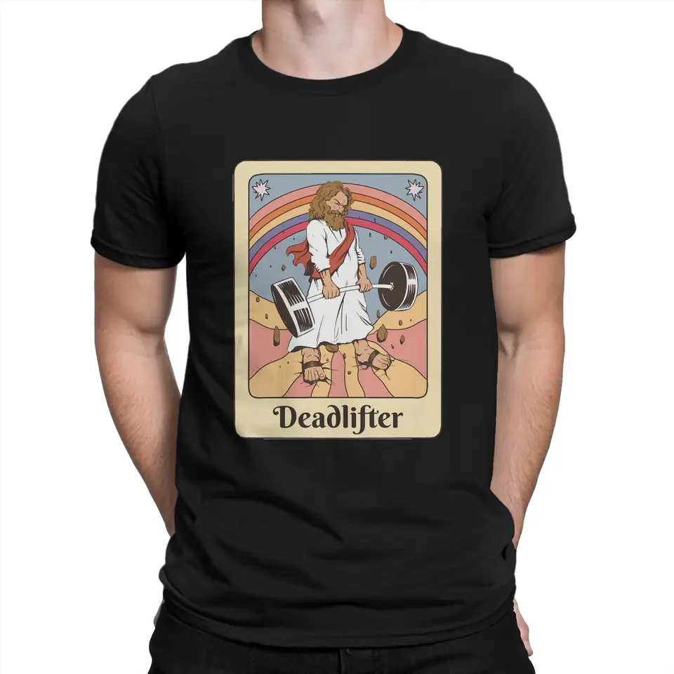 Tarot Funny Gym Deadlifting Cvičenie retro namontované muži Tieň