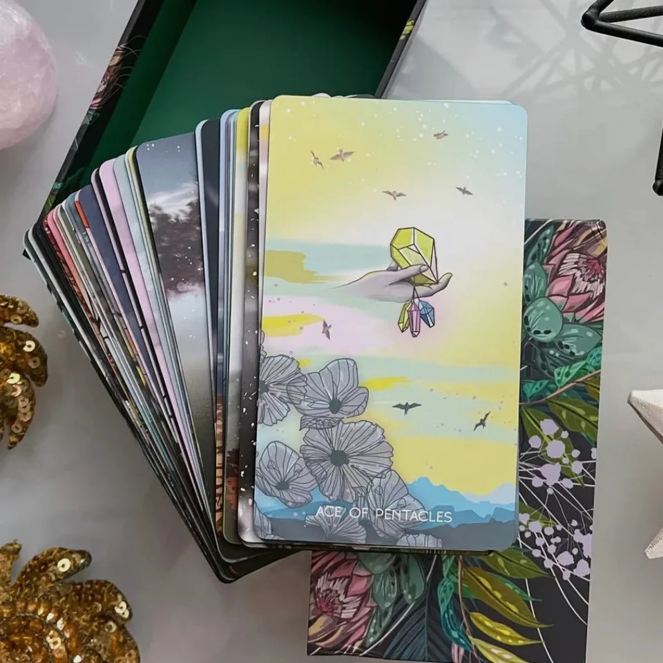Tarot Meraki inšpirovaný kúzlom prírody a zvierat 79 kariet PCS založený na systéme Rider Waite 10.3*6 cm