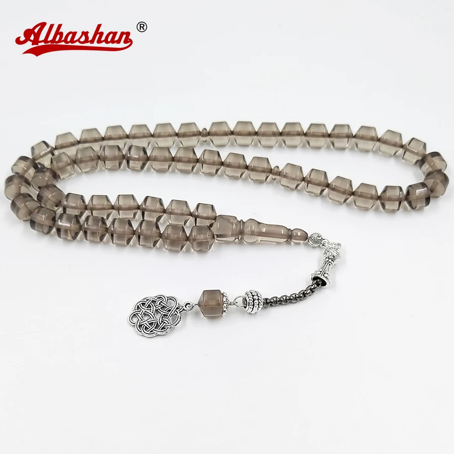 Tasbih Grey Resin Muslim Man Rosary Modlitba korálky Náramok Islamský módny náramok Arabian šperky misbaha