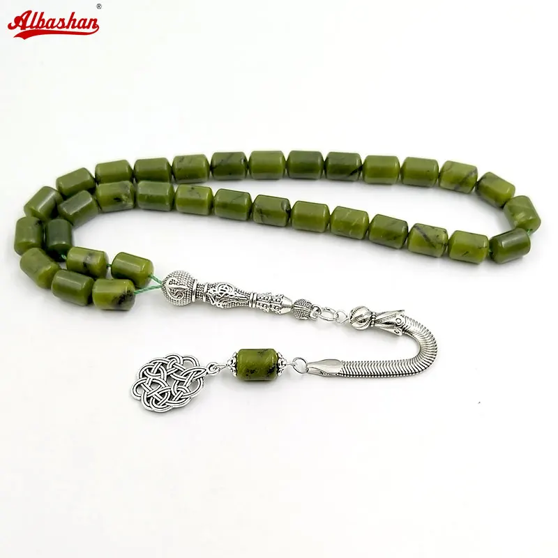 Tasbih Natural Peridot Moslimský náramok Misbaha Islamský darček Stav
