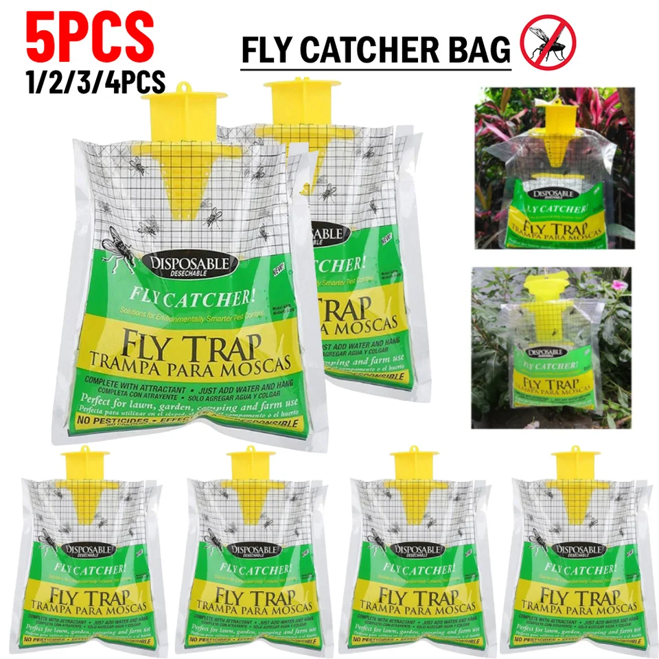 Taška Catcher Závesné mušky FlyTrap Fly Laps Packa balenie vo vode rozpustné jednorazové netoxické neškodné pre domáce záhradné zásoby