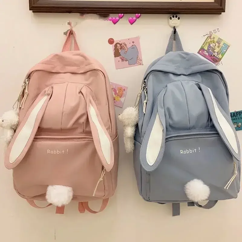 Tašky na strednú školu pre dospievajúce dievčatá študent Rabbit Roztomilý batoh žien nylonový bookbag