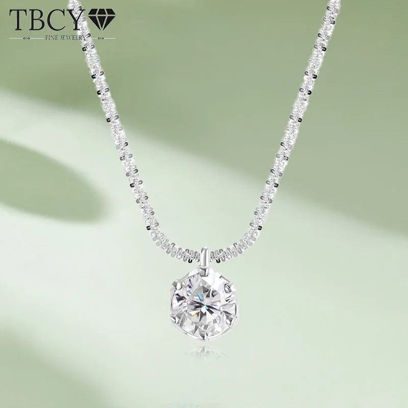 TBCYD 1/2CT Farebné drahokamy MOISSANITE NECLACE PRE ŽENY