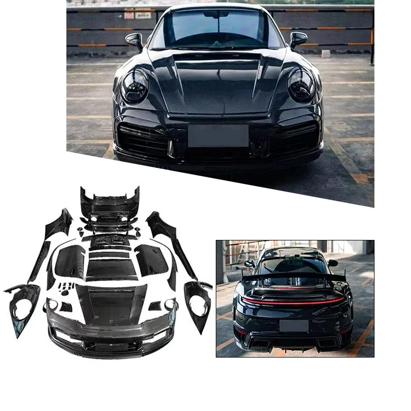 TC v štýle suchých uhlíkových vlákien celotelová súprava široké telo pre Porsche 911 992 Carrera Carrera S BodyKit
