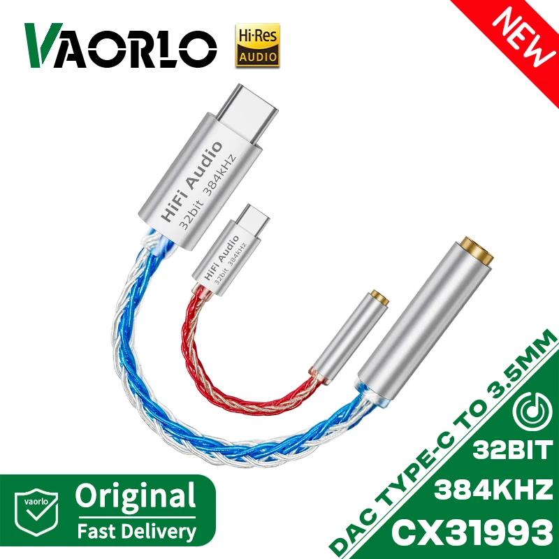 TC01 CX31993 DAC USB Typ C až 3,5 mm zosilňovač náhlavnej súpravy 32bit/384 kHz 32Ω HIFI Audio Decoder IEM AMP Adapter mobilného telefónu PK DA06