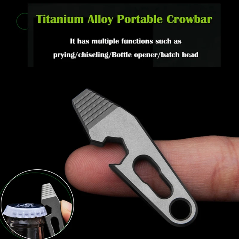 TC4 Titanium Alloy Corbar Fľaša otvárač šesťuholníka Hexagon Wrench Edc Outdoor Survival Self Defence Tools Multifunkčný kempingový výstroj