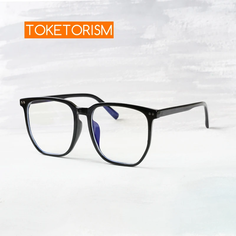 Tchotorism Square Trendy Mens Blue Light Glasses Príslušenstvo pre ženy žiadne okuliare Diopter 1312