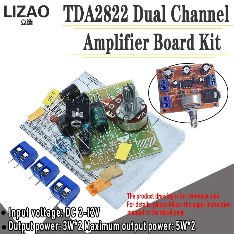 TDA2822 TDA2822M 5W*2 zosilňovacia doska 1,8-12V 2,0 kanála Stereo Mini AUX Audio zosilňovač zosilňovača AMP s potenciometom 50 K ohm