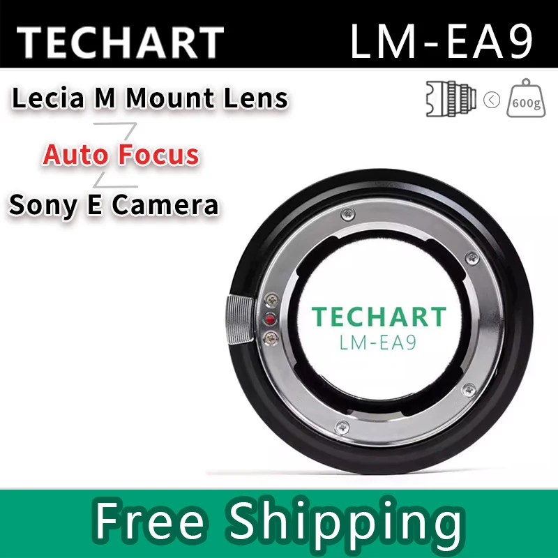 Techart LM-EA9 Mark II Auto Focus Adapter pre objektív Leica M Zeiss ZM Voigtlander VM objektívu Sony E Camera A7IV/A7RV/A1/A7CR/A7CII