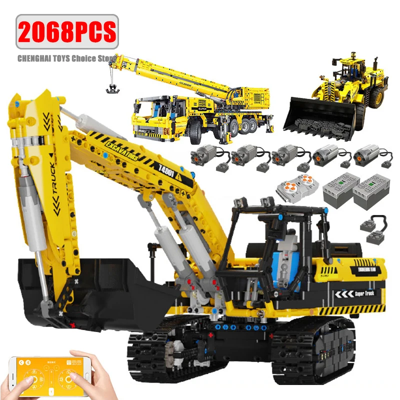 Technická auta Excavator App diaľkové ovládanie moter Power MOC BUDOVANIE BUDOVANÍ BLOKY ENGINEERING TRUCH Boys Darček pre deti pre deti