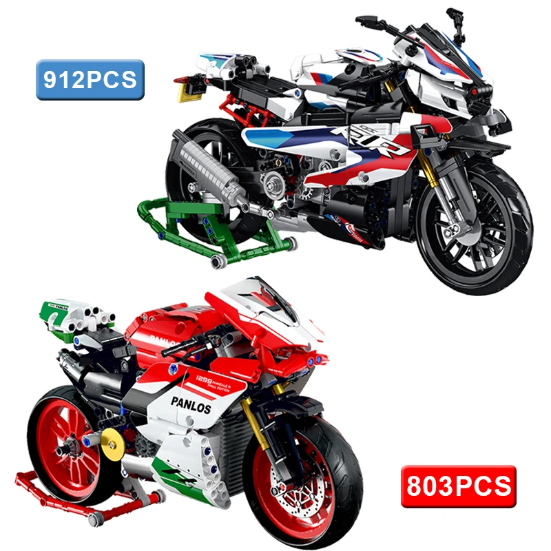 Technická super rýchlosť M1000RR Motocyklové stavebné bloky Fit 42130 Technológia Motobike Zostavte tehly Hračky darček pre chlapca priateľ