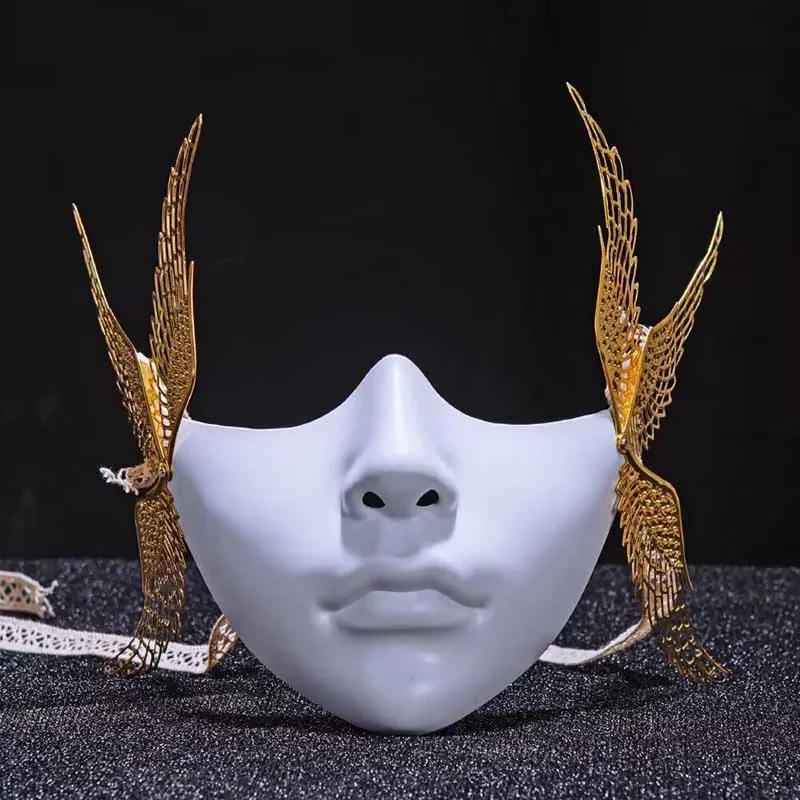 Technologická mechanická maska ​​Spodná časť tvárovej dámskej masky Kozmickej masky Muž Cyberpunk rekvizity predátor cosplay maska ​​páry