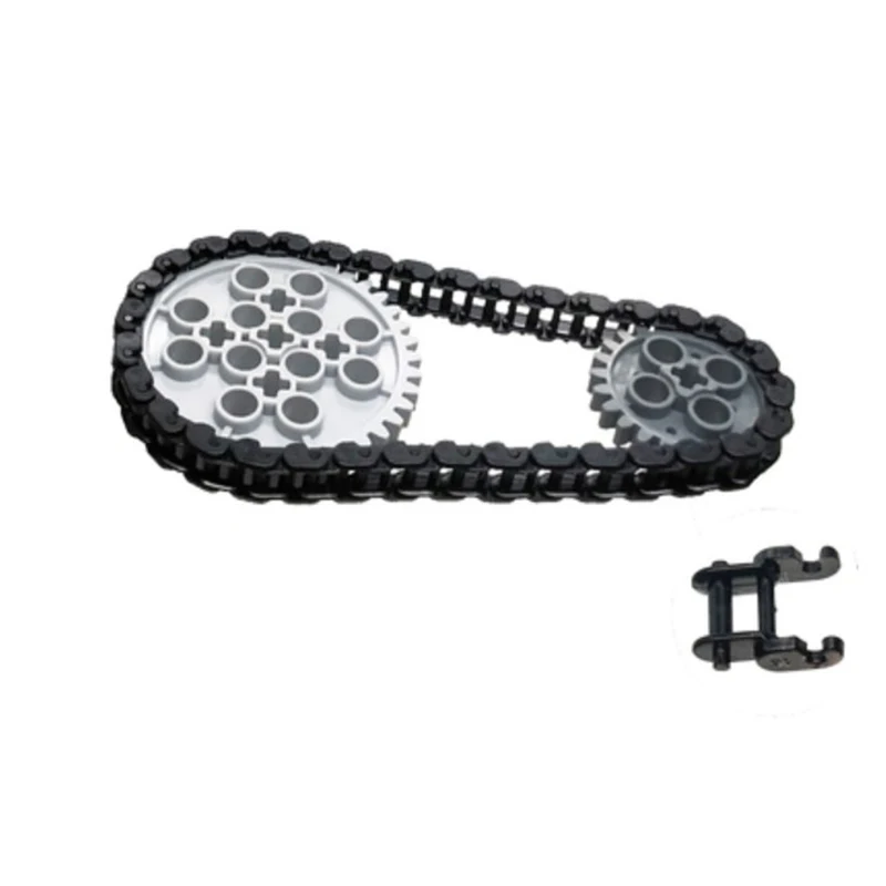 Technologické príslušenstvo 9686 Stavebné bloky 88323 Reťazové tehly prepojené pneumatiky prevodové kolesá Technické diely Tank Tack Treads 3711