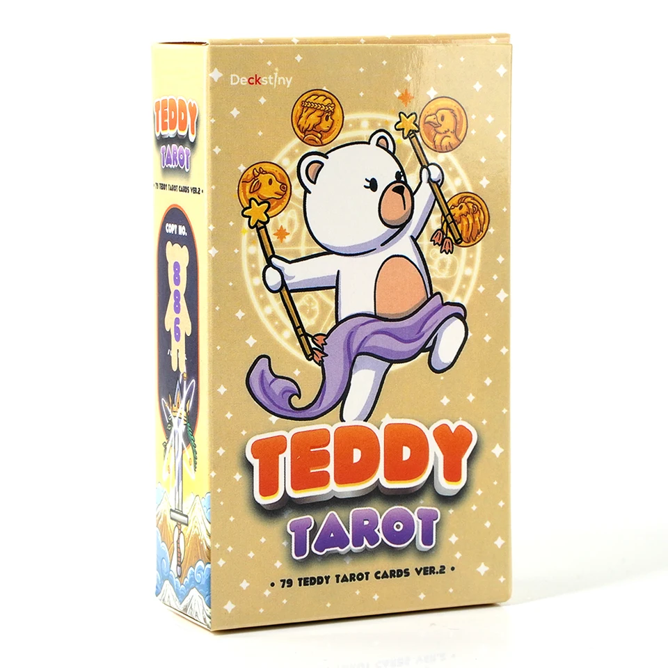 Teddy Tarot 79-Card Teddy Pattern Tarot Deck, ideálny darček pre začiatočníkov, ideálny výber pre párty hry, Vianoce a Nový rok GA