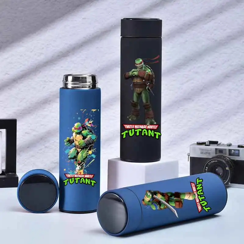 Teenage mutant Ninja Korytnačky 500 ml anime veľká kapacita prenosná cestovná fľaša matná z nehrdzavejúcej ocele Vákuová fľaša s vodou
