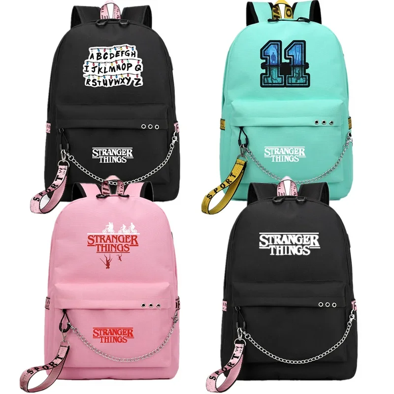 Teenage School Bag USB batoh Canvas Bag Cestovné tašky Girl Mochila Notebook Bags Boys Eleven Cosplay Bag Fashion