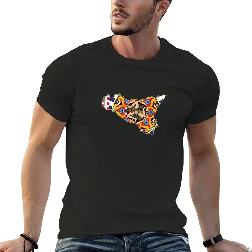 Tees plus veľkosti tričiek pre mužov sicilia maioliche Sicily Majolica Tričko Grafické nadmerné tričko Tričky Men oblečenie Harajuku 2024