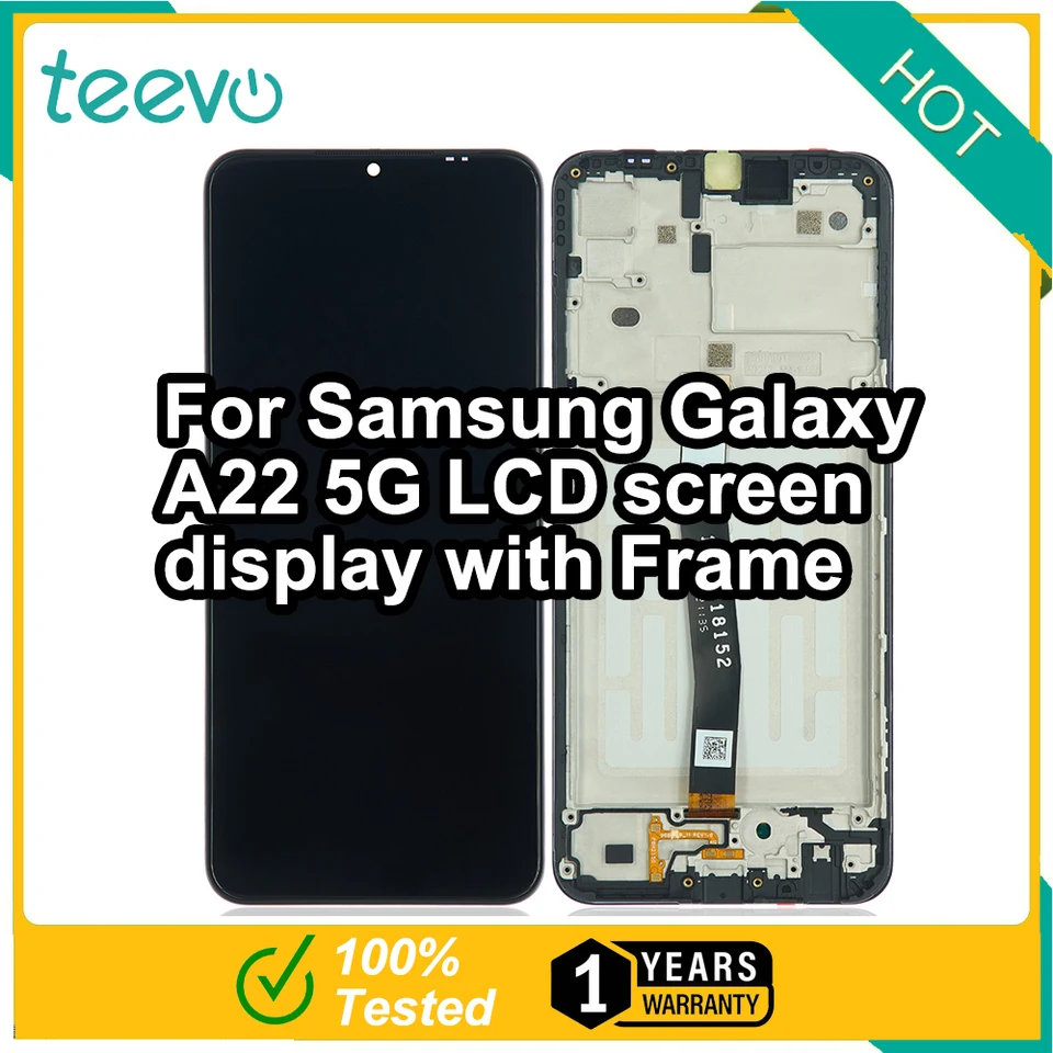 Teevo LCD pre Samsung Galaxy A22 5G displej obrazovky a digitalizátor dotykovej obrazovky s rámom čierny
