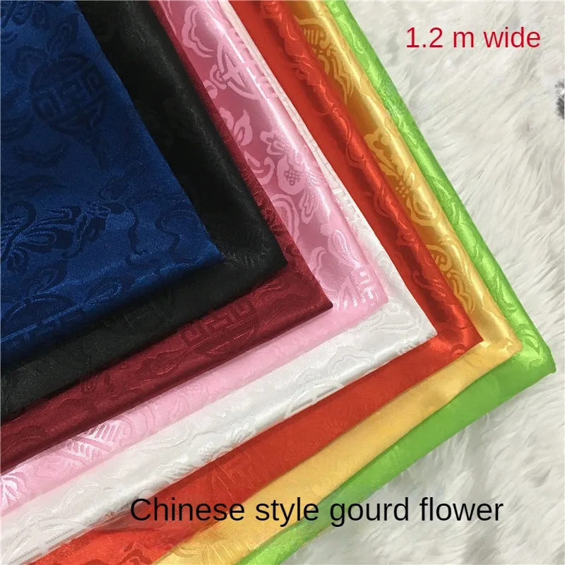 Tekvica kvet jacquard látka podľa metrov pre vyšívanie pyžamových bábik, odev cheongsam šijací handrič
