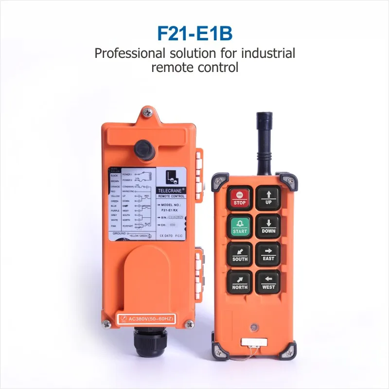 Telecrane Industrial F21-E1b Wireless Diaľkové ovládanie pre zdvíhací žeriav 8 kanálov Controller 220V 380VAC 36V