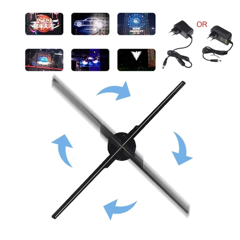 Telefón 3D hologram projektor Reklamný displej LED holo grafický ventilátor pre voľné oko-light 3D reklamné svetlo užitočné