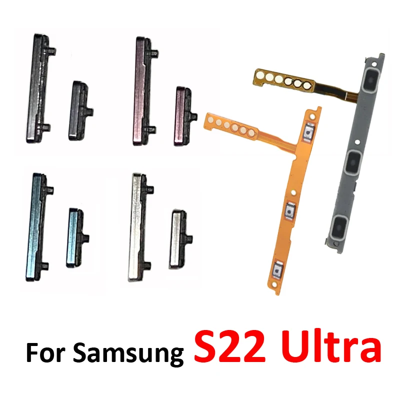 Telefón Nové tlačidlo hlasitosti napájania pre Samsung Galaxy S22 Ultra S908 S908B S908U Externá externá časť