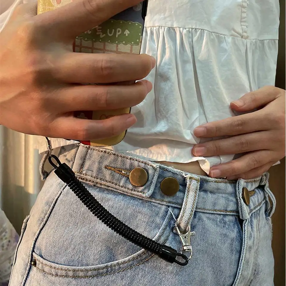 Telefónne príslušenstvo Špirálová telefónna linka Spring lano Running Phone Lany Bungee Knúta Kľúč na šnúrku Elastic Rope Mobile Telefón