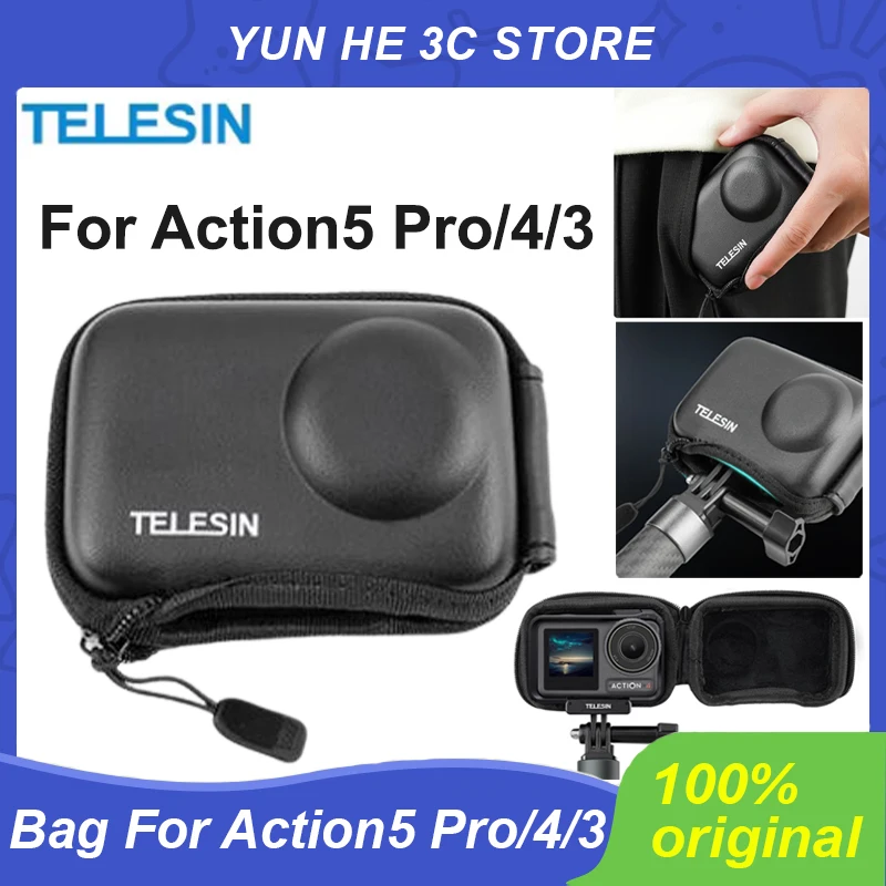 Telesin Mini ochranná taška pre akciu DJI Osmo Action 3 4 5Pro Skladací vrecko Vodotesný úložný priestor pre akciu DJI 3 4 5Pro Accessories