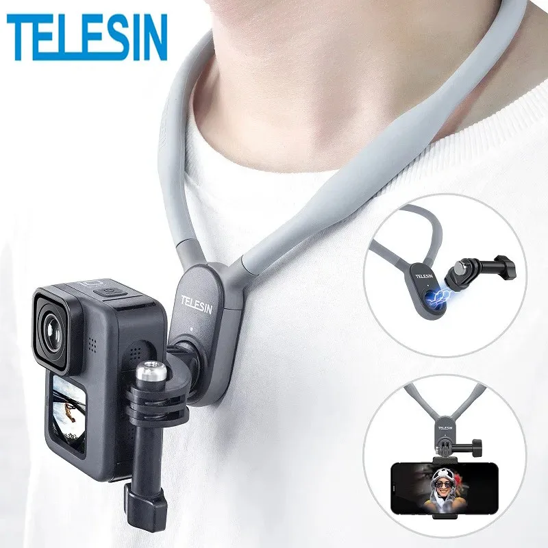 Telesin Silikónový magnetický krk držiak pre GoPro Hero 11 10 9 8 7 6 5 Insta360 DJI Osmo Action Smartphone Hold Action príslušenstvo