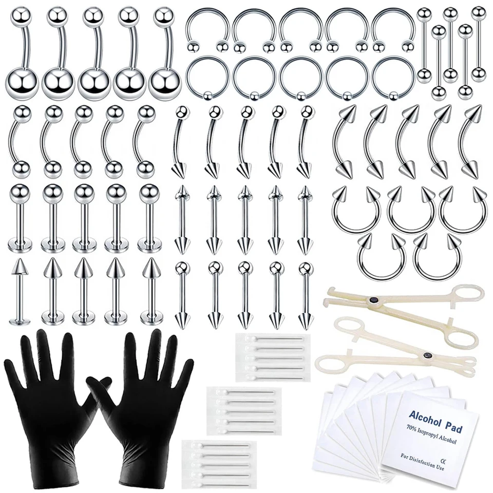Telesné septum piercing14g 16g nosný jazyk pery pery obočie brucho gombíka chrupavka Tragus priemyselné barbelské šperky svorky