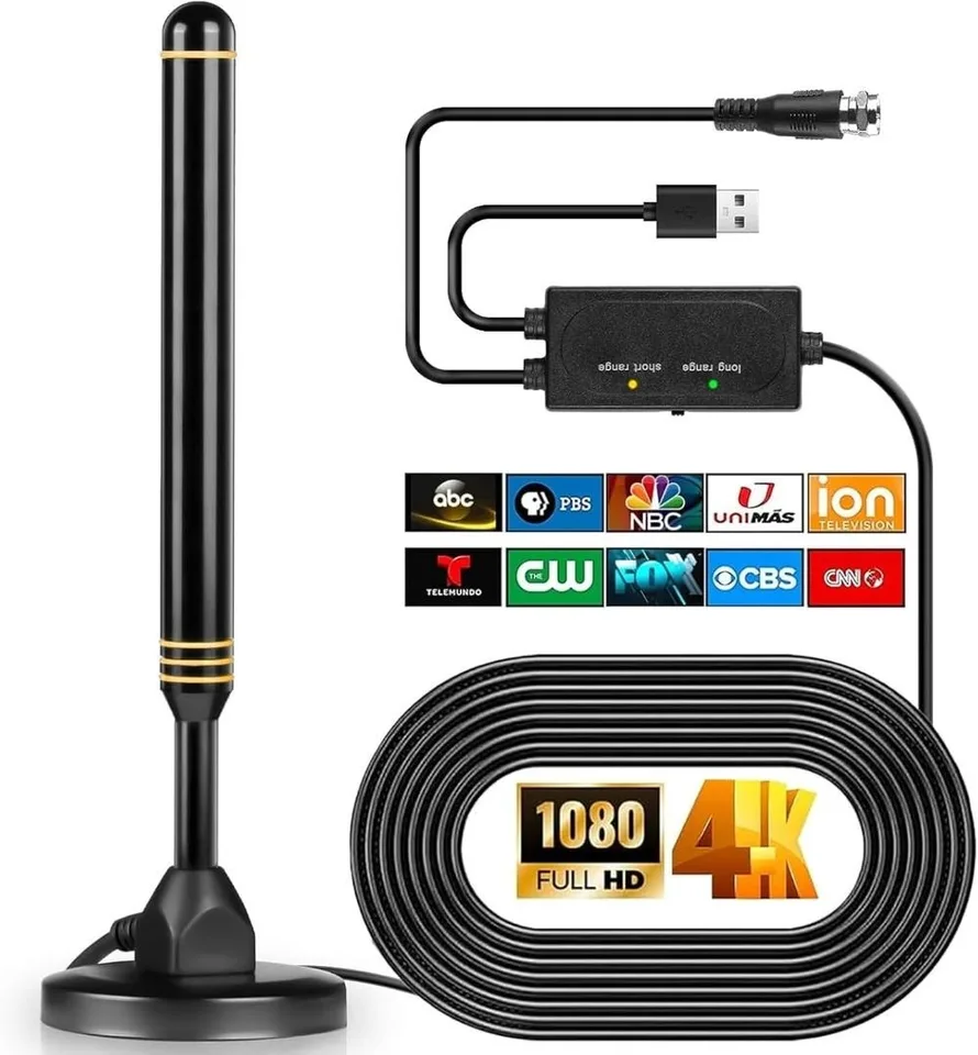Televízna anténa Indoor for Smart TV Indoor & Outdoor, Local Channels, Digital Anténa, 400+ míľ dlhá HD TV, podporujte All TV.