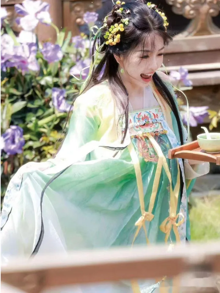 Televízna hra: Láska hra vo východnej fantázii ženská vedúca rola Cosplay kostým Ling Miaomiao Green Hanfu Qixiong Ruqun
