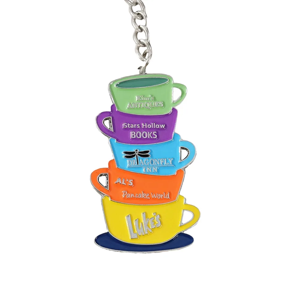 Televízny seriál Gilmore Girls Mug Keyring Kim's Antiques Stars Hollow Books Dragonfly Inn Al's Pancake Luke's Keychain Pendant Accesso