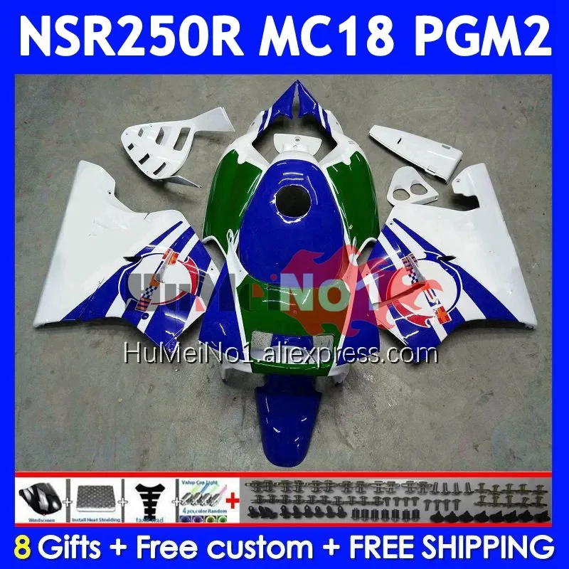 Telo pre Honda NSR250R NS250 NSR 250 R NSR 250R 1988 1989 14NO.14 MC16 MC18 PGM2 NSR250 RR NSR250RR 88 89 Fairings Blue Green