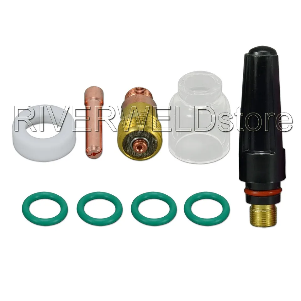 Telo Tig Stubby Plyn Plyn Collet Body 1,6 mm 17GL116 COLLET 10N23S #6 PYREX CUP KIT PRE WP 17 18 26