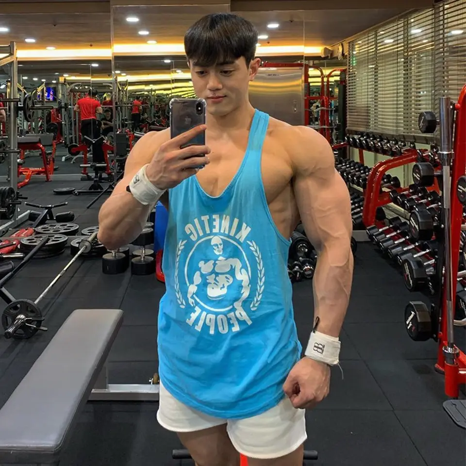Telocvičňa bez rukávov muži muži pre kulturistiku Touch Tops Fitness Workout Cotton Print Singlet Stringer Stringer Undershirt Mužská letná letná vesta