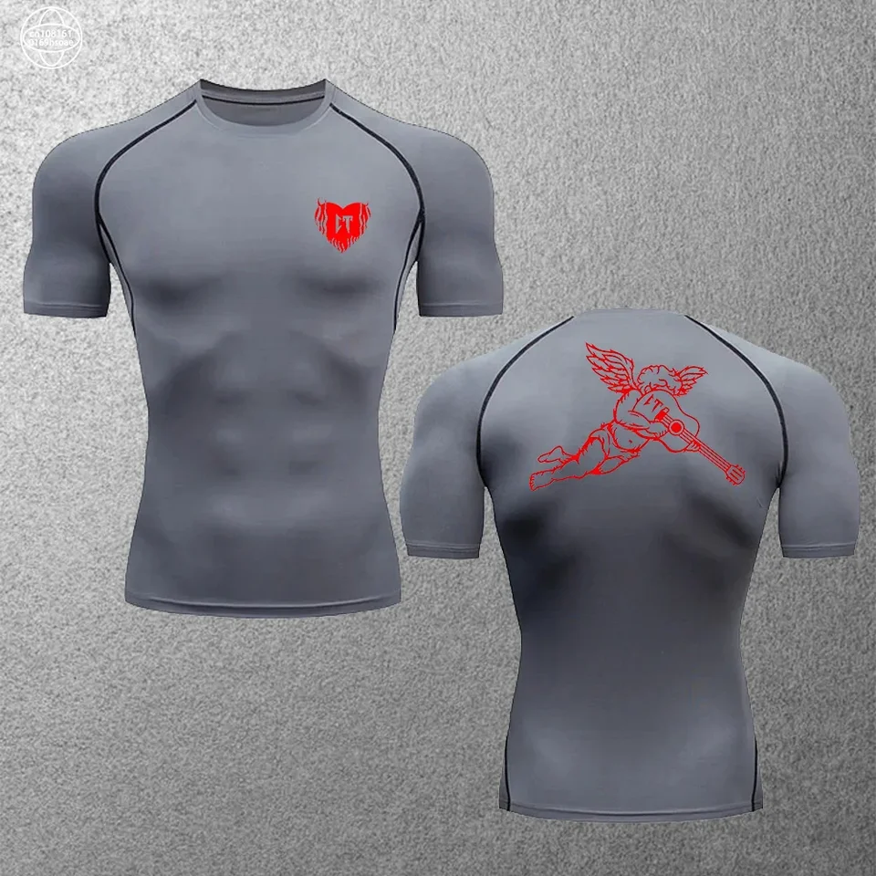 Telocvičňa Fitness Sports s krátkym rukávom Top s priedušnou rýchlosťou suchým kompresným košeľou jogging cyklovanie elastické tričko letné S-3XL