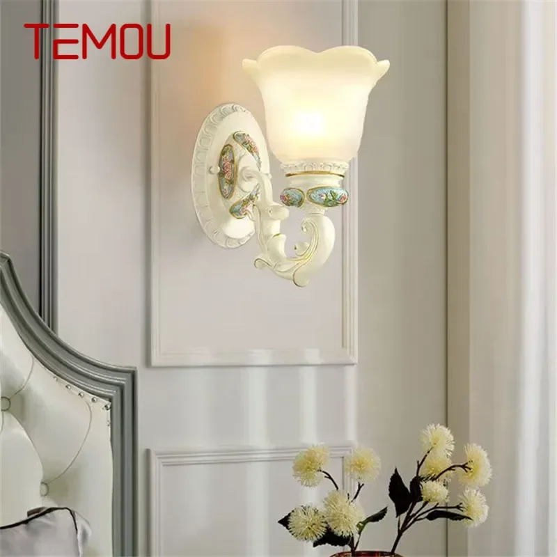 Temou európska luxusná nástenná lampa American Retro LED LED obývacia izba Študijná izba Hotel Villa Model Izba uličky uličky nástenné svetlo