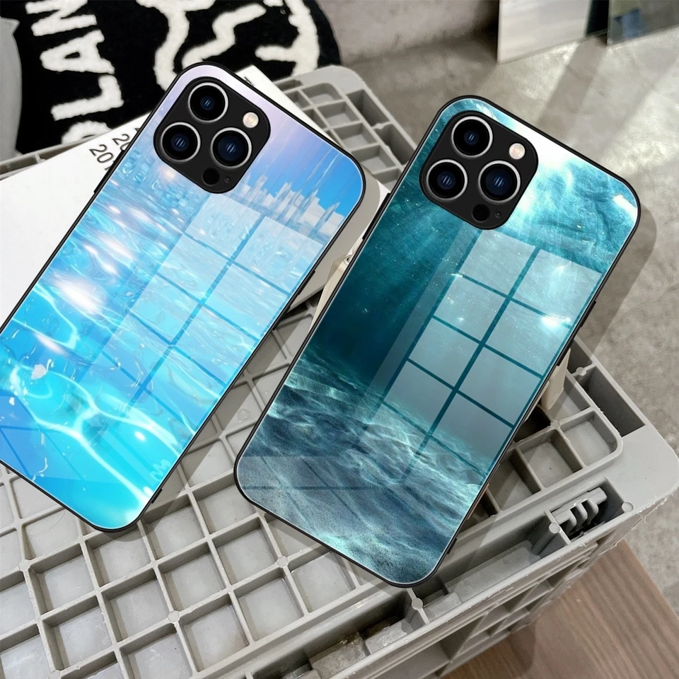 Temperované sklo na morský telefón pre iPhone 16 15 14 13 12 Pro Max Plus Samsung S24 S23 A55 A54 Covers