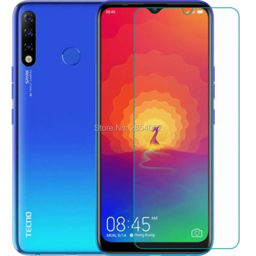 Temperované sklo pre Tecno Spark 4 Glass Front 2.5d Ochranný film Ochranná výbucha čistá LCD LCD Screen Chránič telefónu