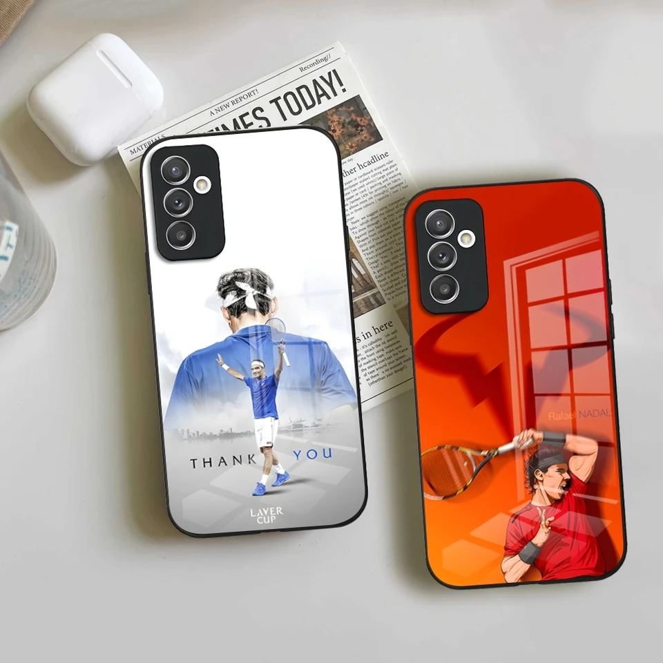 Tenis Roger Federer RF Sport Puzdet pre Samsung S24 Ultra S23 Fe S22 S20 S21 Galaxy A54 A34 A34 A24 A53 M54 Poznámka 20 Sklenený kryt skla